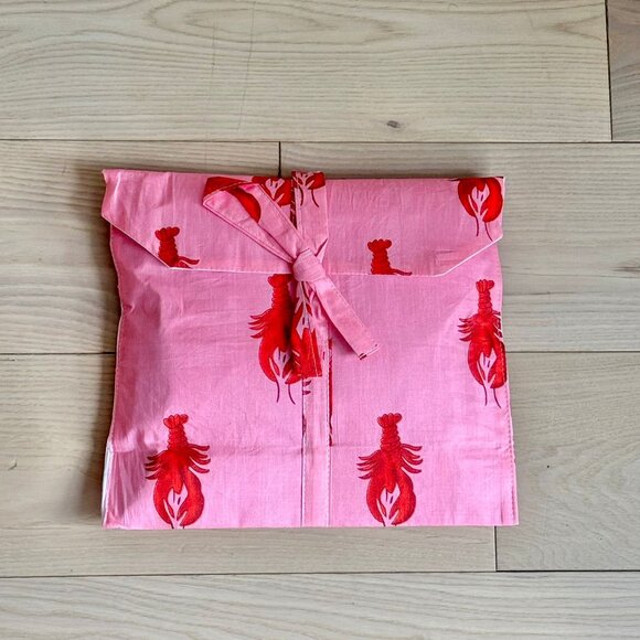 BRAND NEW Hand Block Printed Cotton Pajama Set: Pink Lobster Sleepwear - Picture 9 of 9